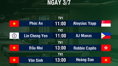 TRỰC TIẾP Universal CPBA 99 Open 2025 hôm nay ngày 3-7