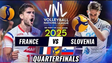 Link trực tiếp Tứ kết bóng chuyền VNL 2025 hôm nay: Pháp vs Slovenia