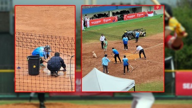 Sự thật vụ "dùng... khăn thấm nước" mặt sân bóng chày nơi đội tuyển Việt Nam thi đấu ở SEA Games 2025