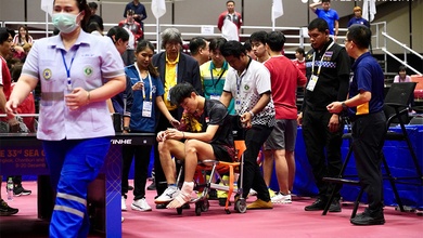 Biến cố chấn thương của Josh Chua làm gián đoạn chung kết bóng bàn SEA Games Việt Nam – Singapore