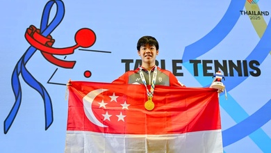 Izaac Quek chưa muốn dừng lại sau khi bảo vệ cú “ăn ba” bóng bàn SEA Games 33