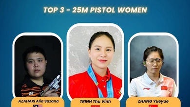 Trịnh Thu Vinh xếp số 1 châu Á nội dung 25m súng ngắn