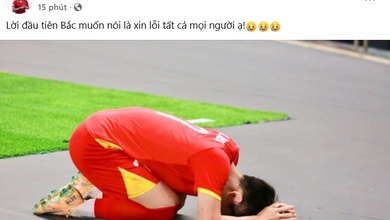 Quặn lòng hình ảnh Đình Bắc xin lỗi sau trận thua U23 Trung Quốc