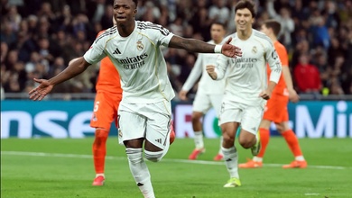 Vinicius lập cú đúp penalty, Real Madrid được hưởng nhiều phạt đền nhất châu Âu
