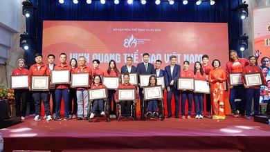 Tôn vinh VĐV, HLV tại gala Kỷ niệm 80 năm ngành Thể dục thể thao Việt Nam