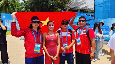 Mỹ Tiên giành HCĐ bơi biển 5km tại Asian Beach Games 2026