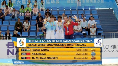“Chị cả” Mỹ Hạnh giành HCĐ vật tại Đại hội Thể thao Bãi biển châu Á 2026
