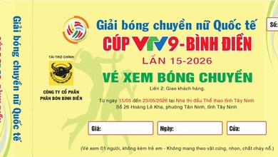 Công bố mức giá vé chính thức cúp VTV9 - Bình Điền 2026
