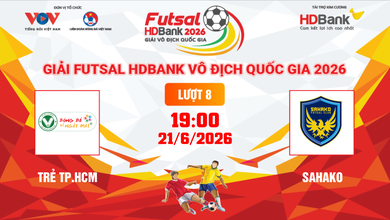 Link xem trực tiếp futsal HDBank VĐQG 2026: Trẻ TPHCM vs Sahako