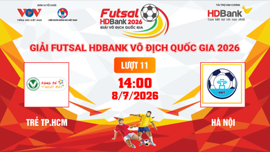 Link xem trực tiếp futsal HDBank VĐQG 2026: Trẻ TPHCM vs Hà Nội