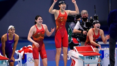 Trung Quốc đánh bại siêu cường quốc Mỹ, Úc giành HCV bơi Olympic và kỷ lục thế giới