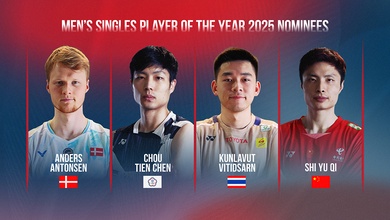 Shi Yu Qi, Akane Yamaguchi dẫn đầu cuộc đua giải Vận động viên cầu lông Xuất sắc nhất BWF 2025