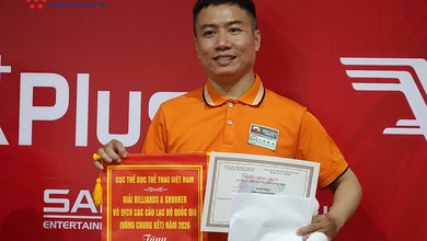 Nguyễn Như Lê lần đầu vô địch carom 1 băng Giải billiards các CLB toàn quốc