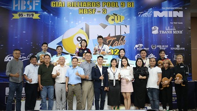 Dương Quốc Hoàng bảo vệ chức vô địch giải billiard pool 9 bi Tour 3 HBSF 2024 cúp MIN Table