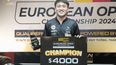 Nicholas Tan vô địch, 4 cơ thủ Việt vượt qua vòng loại giải billiards KKKing European Open 2024