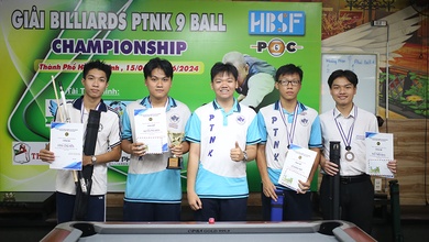 Giải billiards PTNK 9 BALL POOL CHAMPIONSHIP 2024: Nguyễn Phúc Bách vô địch thuyết phục