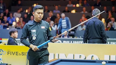 Nguyễn Trần Thanh Tự thua "người ngoài hành tinh" Frédéric Caudron ở giải billiard carom 3 băng World Cup tại Veghel