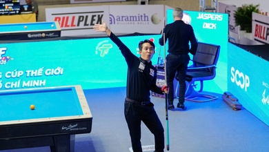 Chiêm Hồng Thái đánh bại đối thủ hạng 3 thế giới Dick Jaspers, thẳng tiến vào bán kết billiard 3C TP.HCM World Cup 2026