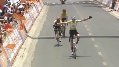 Chặng 16 xe đạp Cúp Truyền hình TPHCM 2026: Đèo Khánh Lê đổi chủ Áo Chấm Đỏ và chiến thắng nghẹt thở của Sergei Kulikov