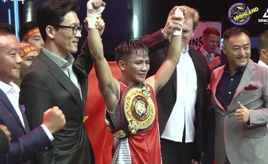 Chùm ảnh: Lê Hữu Toàn bảo vệ đai boxing WBA Châu Á trước đối thủ Philippines