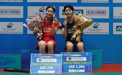 2 người đẹp cầu lông khiến người hâm mộ phát cuồng tại chung kết CIPUTRA HANOI Vietnam International Challenge 2024