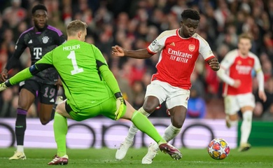 Tranh cãi Saka bị từ chối phạt đền ở phút cuối trận Arsenal vs Bayern