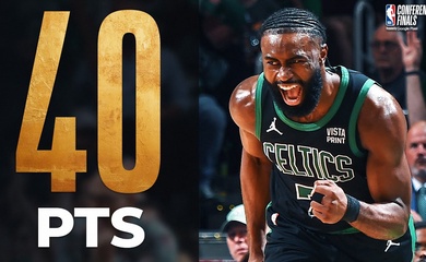 Jaylen Brown ghi 40 điểm, Celtics bảo vệ lợi thế sân nhà ở Chung kết miền Đông NBA Playoffs 2024