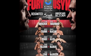 Trận Tyson Fury vs Usyk 2 chính thức chốt danh sách các trận undercard