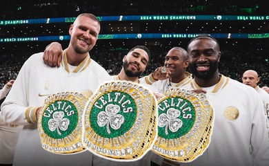 Cận cảnh và chi tiết chiếc nhẫn vô địch NBA 2024 với hàng trăm viên kim cương của Boston Celtics