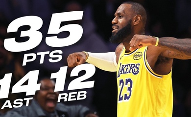 Ba trận bỏ túi 3 triple-double, LeBron James làm nên lịch sử NBA ở tuổi 39