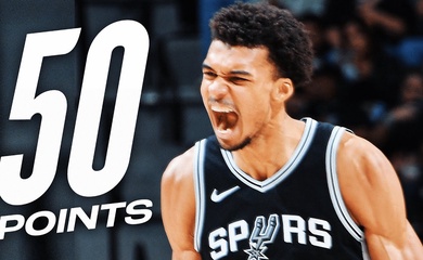 "Người ngoài hành tinh" Victor Wembanyama bùng nổ với 50 điểm, làm nên lịch sử San Antonio Spurs