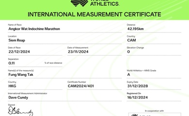 Đường chạy Viettel Marathon 2024 chặng Angkor Wat chính thức được Hiệp hội Điền kinh châu Á cấp phép