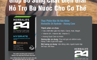 Herbalife 24 Hydrate Hương cam giúp bù nước, bù điện giải