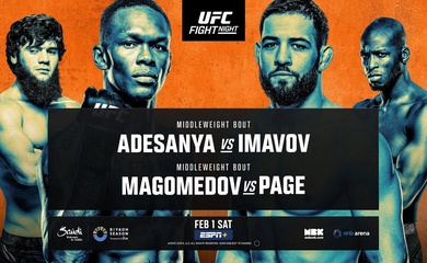 Lịch thi đấu UFC Fight Night: Israel Adesanya vs Nassourdine Imavov