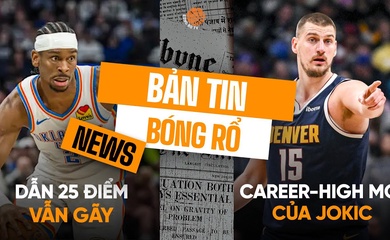 Bản tin bóng rổ 25/2: Đội đầu bảng OKC dẫn 25 điểm vẫn thua, Nikola Jokic có career-high mới