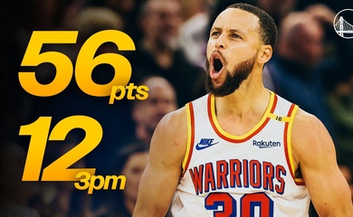 Stephen Curry ghi 56 PTS, ném 12 quả 3 điểm: Warriors tiếp tục bay cao cùng Jimmy Butler