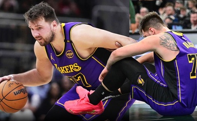 Ghi đến 45 điểm kèm double-double, Luka Doncic vẫn không thể cứu Los Angeles Lakers khi vắng LeBron