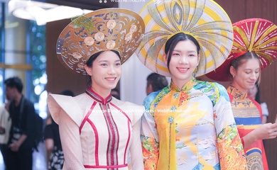 Bích Thuỷ gây ấn tượng mạnh trong tà áo dài, toả sáng màn trình diễn hoa khôi VTV Cup 2025