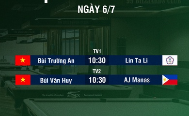 TRỰC TIẾP giải pool Universal CPBA 99 Open 2025 chung kết ngày 6-7