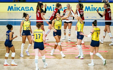 Huỷ diệt Đức sau 3 set, Brazil tái đấu Nhật Bản ở bán kết VNL 2025