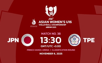 Link trực tiếp giải bóng chuyền U16 vô địch châu Á: Nhật Bản vs Đài Bắc Trung Hoa