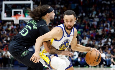 Stephen Curry "tắt điện", Moses Moody hóa người hùng giúp Warriors đả bại Pelicans