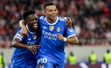 Real Madrid thắng nghẹt thở ở Champions League với 4 bàn của Mbappe