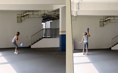 Người phụ nữ luyện tập pickleball một mình gây tranh cãi dữ dội trên MXH