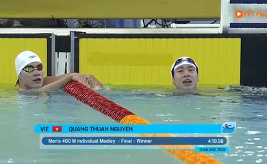 Quang Thuấn xuất sắc giành HCV 400m bơi hỗn hợp SEA Games