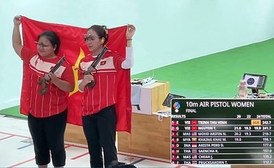 Siêu kịch tính Trịnh Thu Vinh giành HCV phá kỷ lục SEA Games 10m súng ngắn hơi