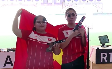Trịnh Thu Vinh giành HCV bắn súng thứ 4 và phá kỷ lục SEA Games