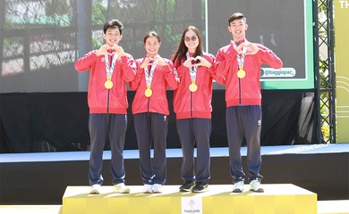 Bơi Việt Nam toả sáng trên đường đua biển, giành HCV 4x1500m Open Water Swimming