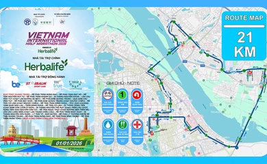 Chi tiết bản đồ đường chạy Giải bán marathon Quốc tế Việt Nam (VIHM) 2026 tài trợ bởi Herbalife