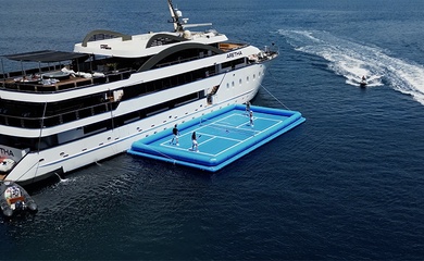 Pickleball trên biển: Trải nghiệm du thuyền hạng sang với sân đấu nổi giữa Địa Trung Hải